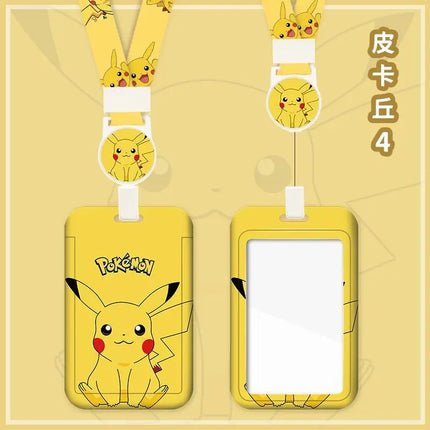 Pokemon Anime Pikachu Card Holder Kawaii ID Card Bank Card Subway Bus Card Cartoon Student ID Boy Girl Work Badge Card Holder