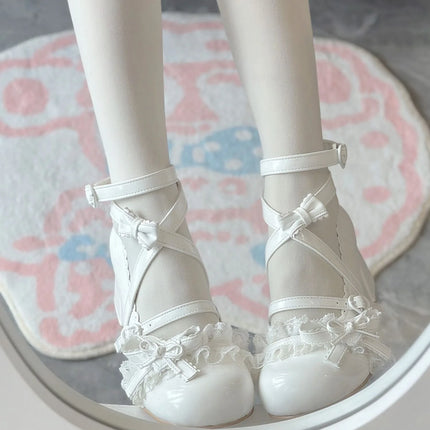 2026 New Butterfly-knot Lolita Women Mary Jane Shoes Elegant Round Toe Thick Heel Shoes Ladies Fashion Dress Pumps