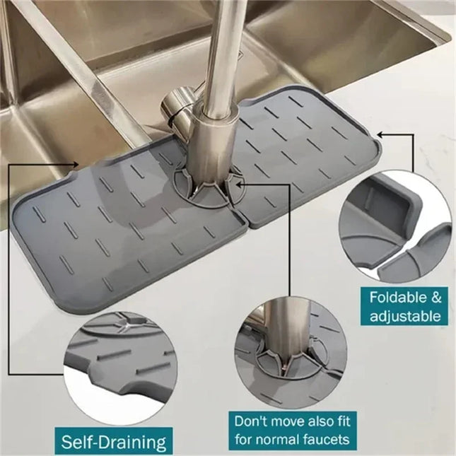 Kitchen Gadgets Silicone Faucet Absorbent Pad Shelf Sink Splash Catcher Countertop Protective Mat - product image 2