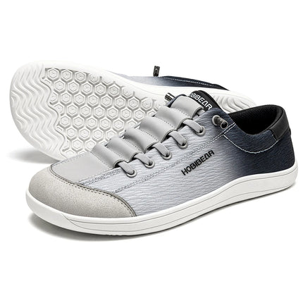 Gray-and-black HOBIBEAR sneakers with white patterned soles