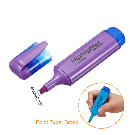 4/6Pc Highlighter Fluorescent Pen Broad Tip Writing Marker Pens for Art Drawing Doodling Marking Office Stationery School Supply