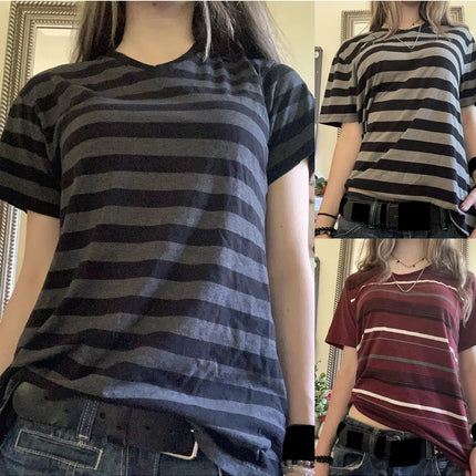 2026 summer Womens Short Sleeve American stripes Print T-Shirt Girl Round Neck Tee Outdoor Sports Adult Women's T-Shirt