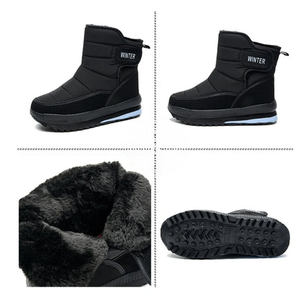 Winter Men's Snow Boots New Large Size Cotton Shoes for Men Platform Fur Keep Warm Plush Boots Antislip Outdoor Hiking Sneakers