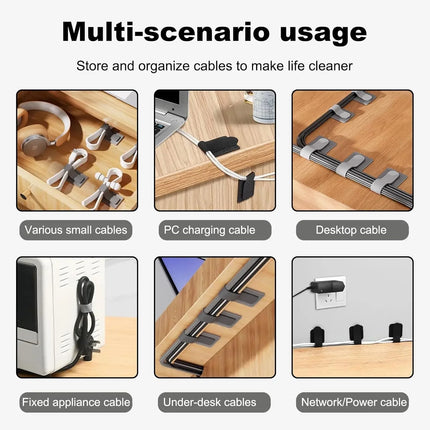 New Reusable Cable Ties Ties Self-Adhesive Power Cord Cable Holder Adjustable Cord Storage Desktop Organiser Manager