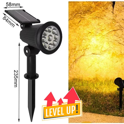 9/4 LED Solar LED Light Spotlights Outdoor IP65 Waterproof Lights Brightness Adjustable for Garden Backyard Driveway Patio Decor
