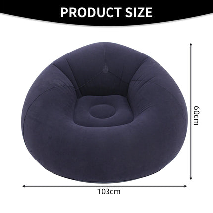 Lazy Inflatable Sofa Portable Foldable Pvc Flocking Single-Person Inflatable Sofa Lounger Seat for Outdoor Camping