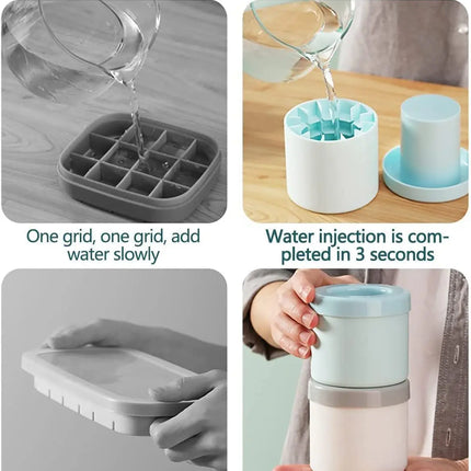 Silicone Ice Cube Mold Round Ice Bucket Summer Homemade DIY Refrigerator Freeze Ice Maker Creative Ice Cube Mold Barware Tools