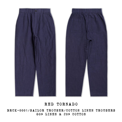 Red Tornado Linen Cotton Casual Pants Summer Men's Lightweight Breathable Leisure Trousers Loose Fit