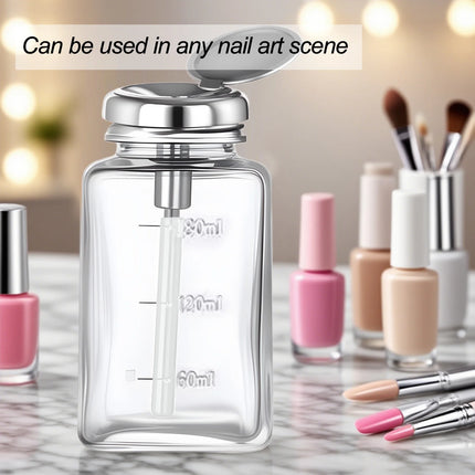 180ml Nail Glass Bottle Press Funnel Press Type Alcohol Bottle Nail Remover Water Empty Bottle Cleaning Liquid Hydraulic Supplie
