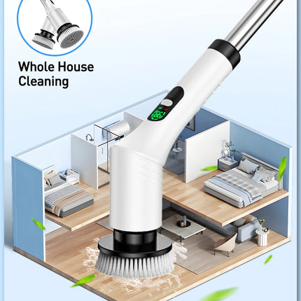 Electric cleaning brush, waterproof long-handle, multi-functional household floor brush, electric brush, floor scrubber