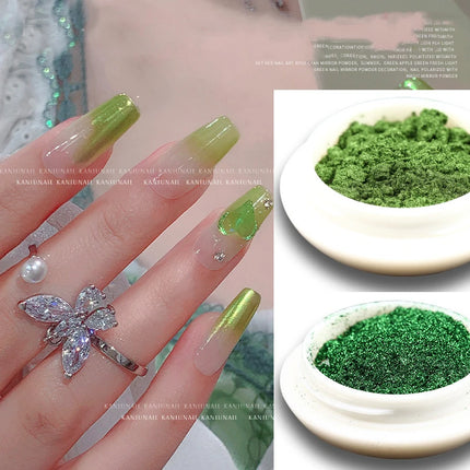 1Jar Metallic Mirror Chrome Nail Powder Holographic Laser Silvery Golden Nail Rubbing Glitter Pigment UV Gel Polish Mirror Powde