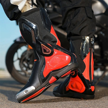 Men's Motorcycle Boots High Top Windproof, Waterproof, Anti-collision Motorcycle Boots Breathable, Anti-skid, Safe Outdoor Ridin