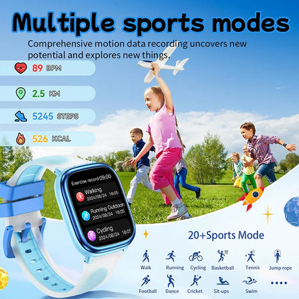 2026 New Children's Smart Learning Watch Alarm Clock LED Flashlight Waterproof Word Storybook Game Healthy exercise Smart Watch