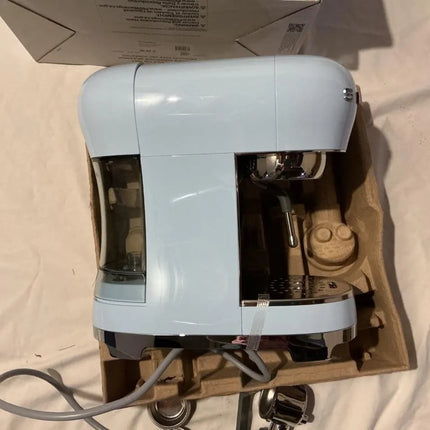 Manual Espresso Machine with Steam Wand, 15 Bars of Pressure, Pastel Blue