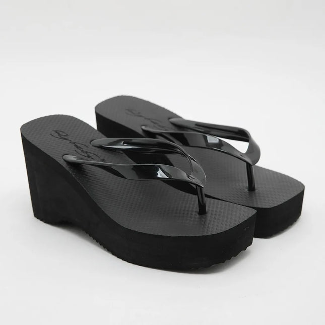 Damen-Flip-Flops mit dicker Sohle 2026 Neue Sommer Quadradische Zehenpartie Modische Oberbekleidung Größenvergrößerung Rutschfeste Clip-On Hausschuhe