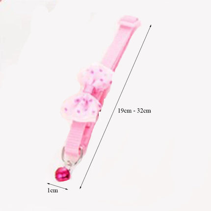 Fashionable bow dog and cat collar soft and comfortable pet accessory set with bell universal collar for cats and dogs