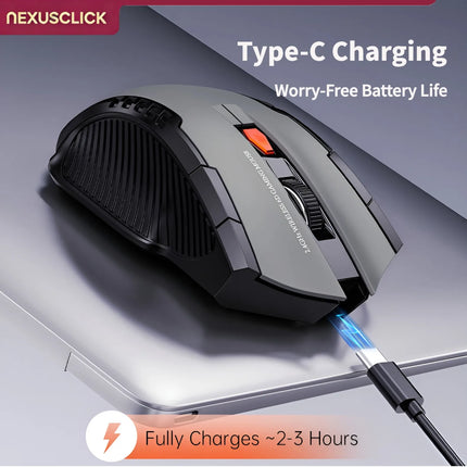 NEXUSCLICK Wireless Optoelectronic Mouse,1600DPI 6 Silent clicks Game&Craft Gift Mice in Stock USB Receiver for - product ima