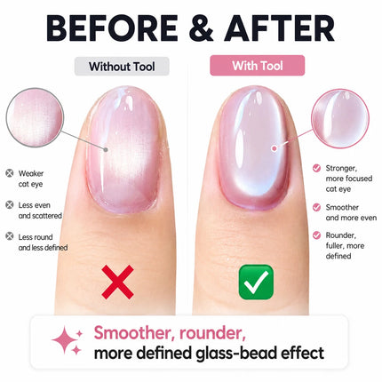 Nailpop Professional Upgraded Magnetic Wand for Cat Eye Nails DIY 3D Glass Bead Effect Nail Art Tool Mint Lime Pink Sunset 1pc