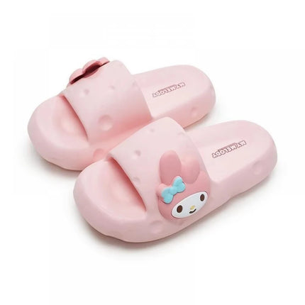Cute Sanrio Kuromi My Melody Cinnamoroll Purin Cloud Platform Slippers Women Summer Soft Non-Slip Slides Indoor Beach Sandals