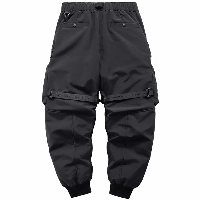 Pantalones cargo tácticos gruesos de invierno 2022 para hombre, a la moda, funcionales, multibolsillos, pantalones de hip hop, ropa de calle, Techwear negros