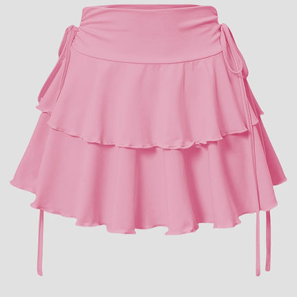 New Solid Color Skirt Women Summer Fashion Outdoor Versatile High Waist Slim Fit Elastic Waist Short Skirt Goods In Stock