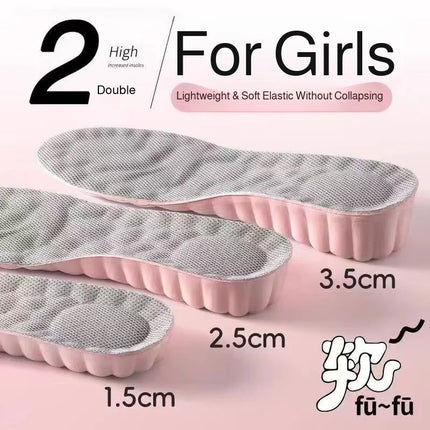 Height Increase Insole For Men Women Invisible Lift Shoe Pad Comfort Sweat Absorbent AntiOdor Shockproof Hidden Height Boost