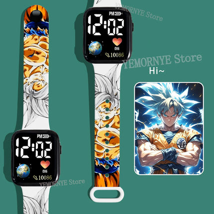 Bandai Dragon Ball Z Fashion Cartoon Action Printing Anime LED Type Watches Kids Watch Birthday Gifts Toys