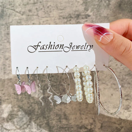 YOBEST Big Gold and Silver Color Heart Earrings for Women, Butterfly Dangle Earring Set, Female Jewelry Gifts, New Fashion, 2025
