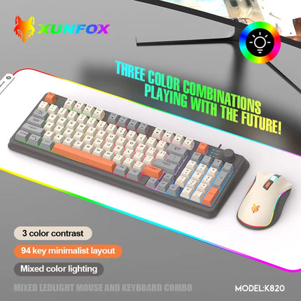 K820 USB Wired Game Keyboard Mouse Set Illuminated Desktop/Laptop Home Office Female Male Keyboard - product image from BSM M