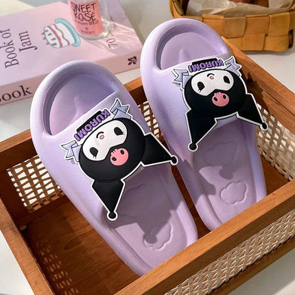 Sanrio Kuromi Cartoon Women's Cloud Slides, Breathable Non-Slip Indoor/Outdoor Slides with Cute Kawaii Design