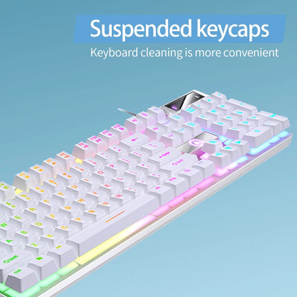 Wired Backlit Keyboard and Mouse Combo USB Ergonomic Mechanical Feel Gaming Office Keyboard Mouse Set for Desktop - product i