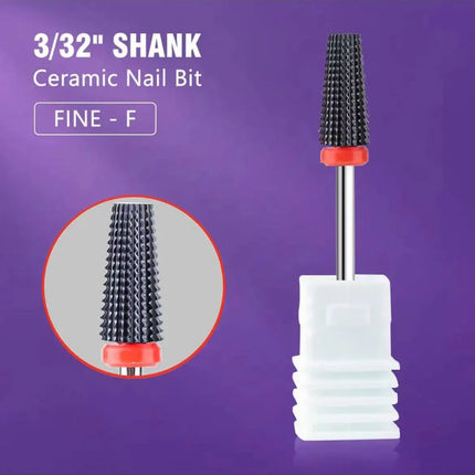Black Ceramic Nail Drill Bit For Electric Drill Machine 3/32" Shank Milling Cutter Fast Remove Acrylic Or Hard Gel