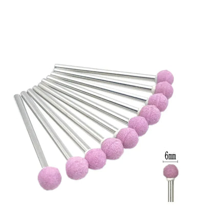 10pcs/set Corundum Nail Drill Bits 3/32" Rotary Ceramic Stone Burr Cutters for Manicure Nails Accessories Tool