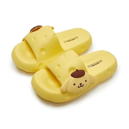 Cute Sanrio Kuromi My Melody Cinnamoroll Purin Cloud Platform Slippers Women Summer Soft Non-Slip Slides Indoor Beach Sandals