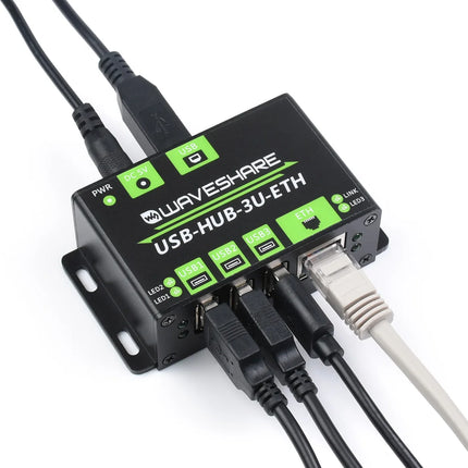 Waveshare Industrial Grade Multifunctional USB HUB Extending 3x USB Ports + 100M Ethernet Port Stable And Smooth