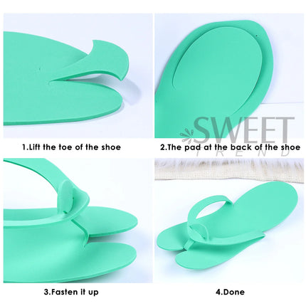 10 Pairs SPA Disposable EVA Nail Slippers Portable Lightweight Flip-flops Foldable Soft Slippers Salon Hotel Pedicure Supplies