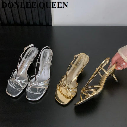 Brand High Heel Sandals Women Flip Flops Peep Toe Shoes Slipper Clip Toe Designer 2025 New Summer Sexy Fashion Dress Party Pumps
