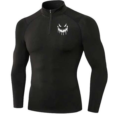 Men's Quick Dry Breathable Quarter Zip Polo Shirts Slim Fit Stretch Short Sleeve Stand Collar Workout Training Sport GYM