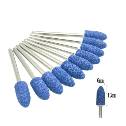 10pcs/set Corundum Nail Drill Bits 3/32" Rotary Ceramic Stone Burr Cutters for Manicure Nails Accessories Tool