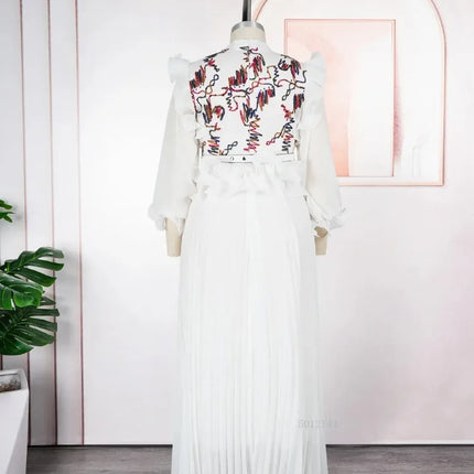 2026 Spring Chiffon Long Dresses Elegant Women Wedding Birthday Party Gown Pleated Maxi Dress African Clothes Dubai Abaya Kaftan