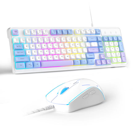 MageGee 98 Key RGB Mechanical Keyboard and Mouse Set Wired Gaming Combo Ergonomic Silent ABS Keycaps for PC Laptop - product