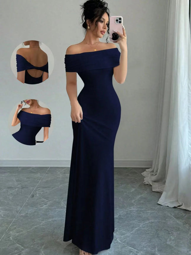 Off Shoulder Party Dress, Women‘s Sleeveless Sexy Bodycon Midi Dress, Elegant Bandage Cocktail Dress for - product image 2