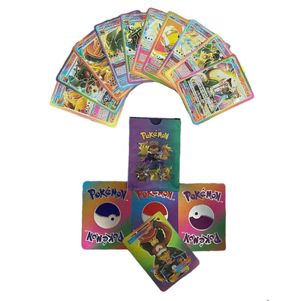 55pcs Pokemon Rainbow Gold Silver Black Foil Vmax Gx Cards Golden Letters English Game  Collection Battle Card Series Gift