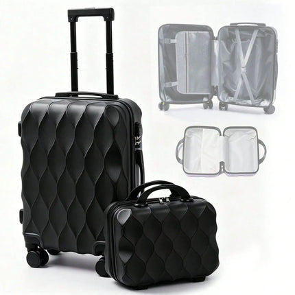 2 In 1 Luggage Sets, Portable Suitcase With Wheels Password Carry On Luggage Large Capacity Classified Storage Suitcase Adjustable Pull Rod Smooth To Use