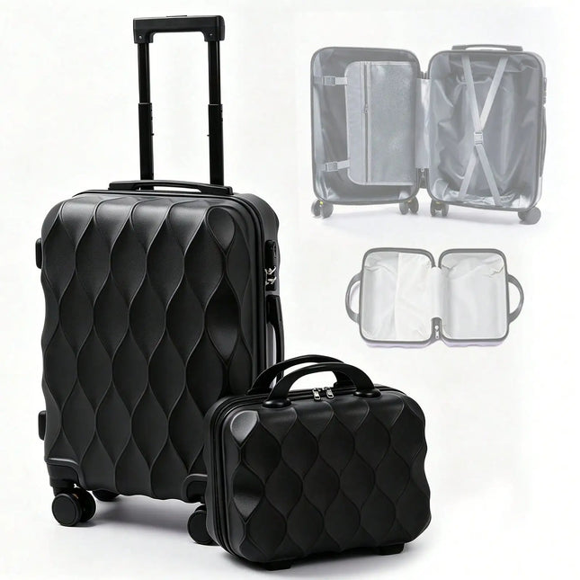 2 In 1 Luggage Sets, Portable Suitcase With Wheels Password Carry On Luggage Large Capacity Classified Storage Suitcase Adjustable Pull Rod Smooth To Use