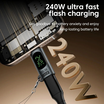 PD 240W USB C Adapter LED Display USB 4.0 80Gbps USB C to Type C OTG Converter 8K 60Hz Fast Charging for iPhone Samsung Huawei