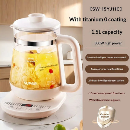 Supor Titanium Health Pot 2026 New Office Tea Kettle with Stewing and Boiling Functions