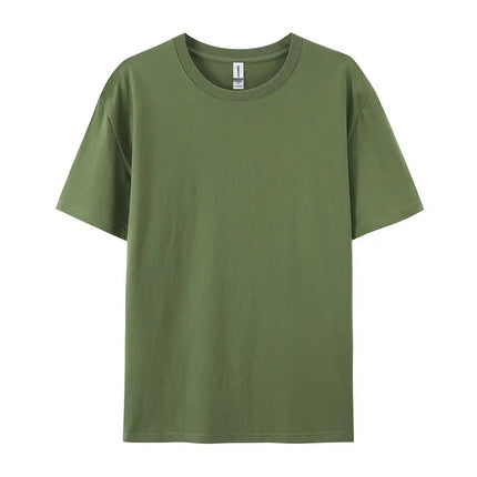 100% Cotton Solid T-shirts Sporty Short Sleeve Tees Casual White Black Clothing Loose O-Neck Summer Tops