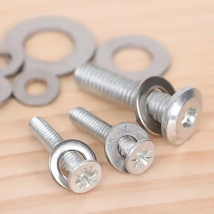 Stainless Steel Flat Washer Assortment Kit (M2, M2.5, M3, M4, M5, M6, M8, M10) - Suitable for Home Decorations& - product ima