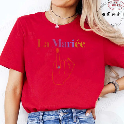French Girls Single Farewell Women Tees: Future Bride Team Bride Tops, Female Clothing for Bachelorette EVJF Party T-shirts D002